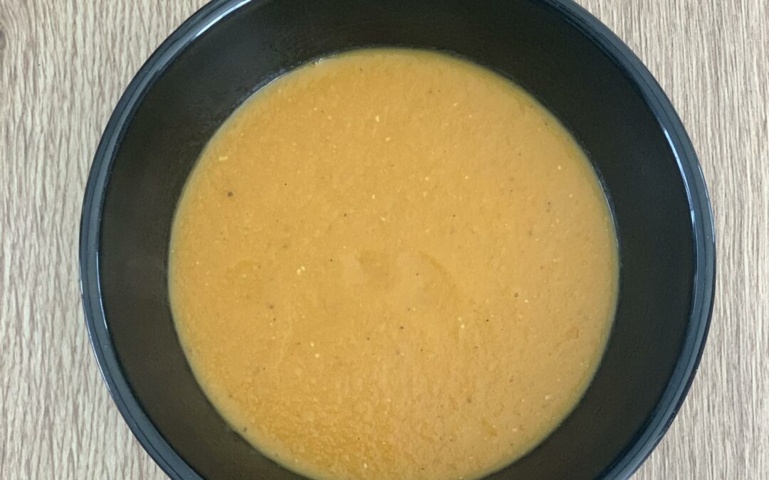 Velouté de Lentilles Corail au Curry et au Lait de Coco
